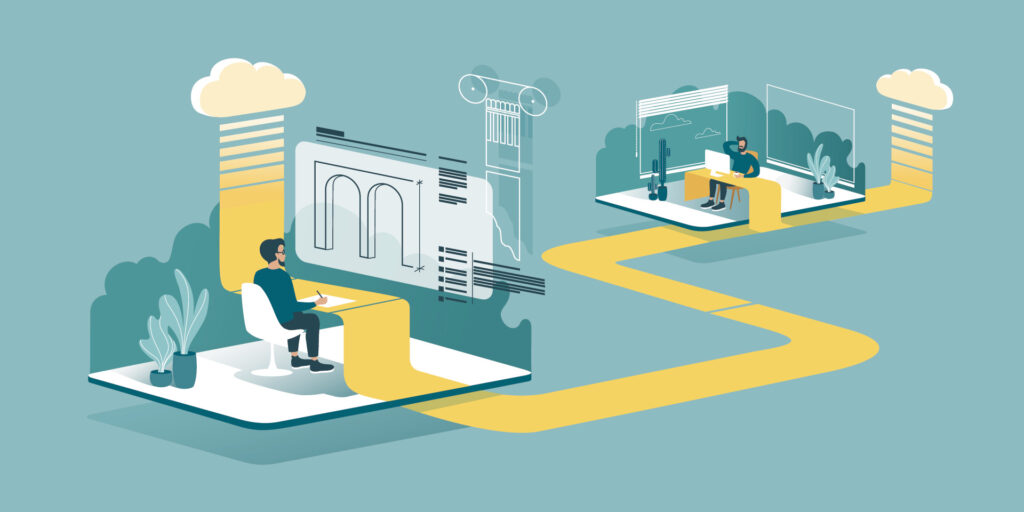 Illustration of cloud computing technology